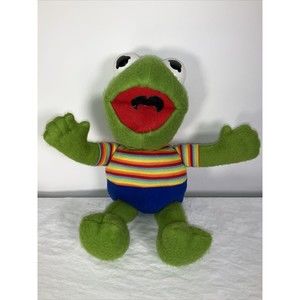 Vintage 1983 Hasbro Softies KERMIT THE FROG Plush MUPPET Babies 12" Stuffed Toy